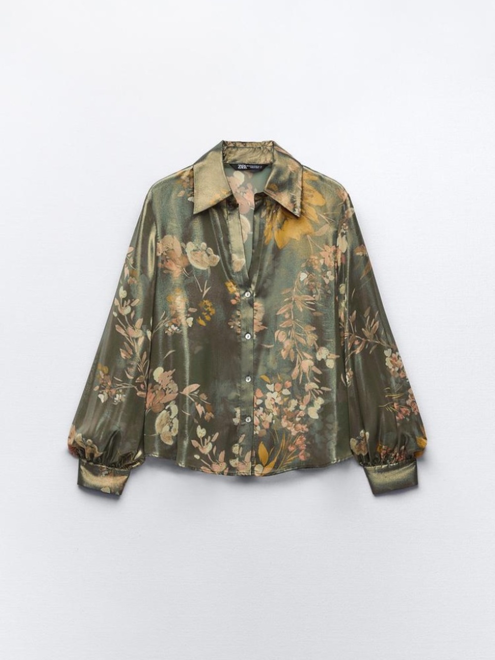 Zara Green Foil Top and Skirt